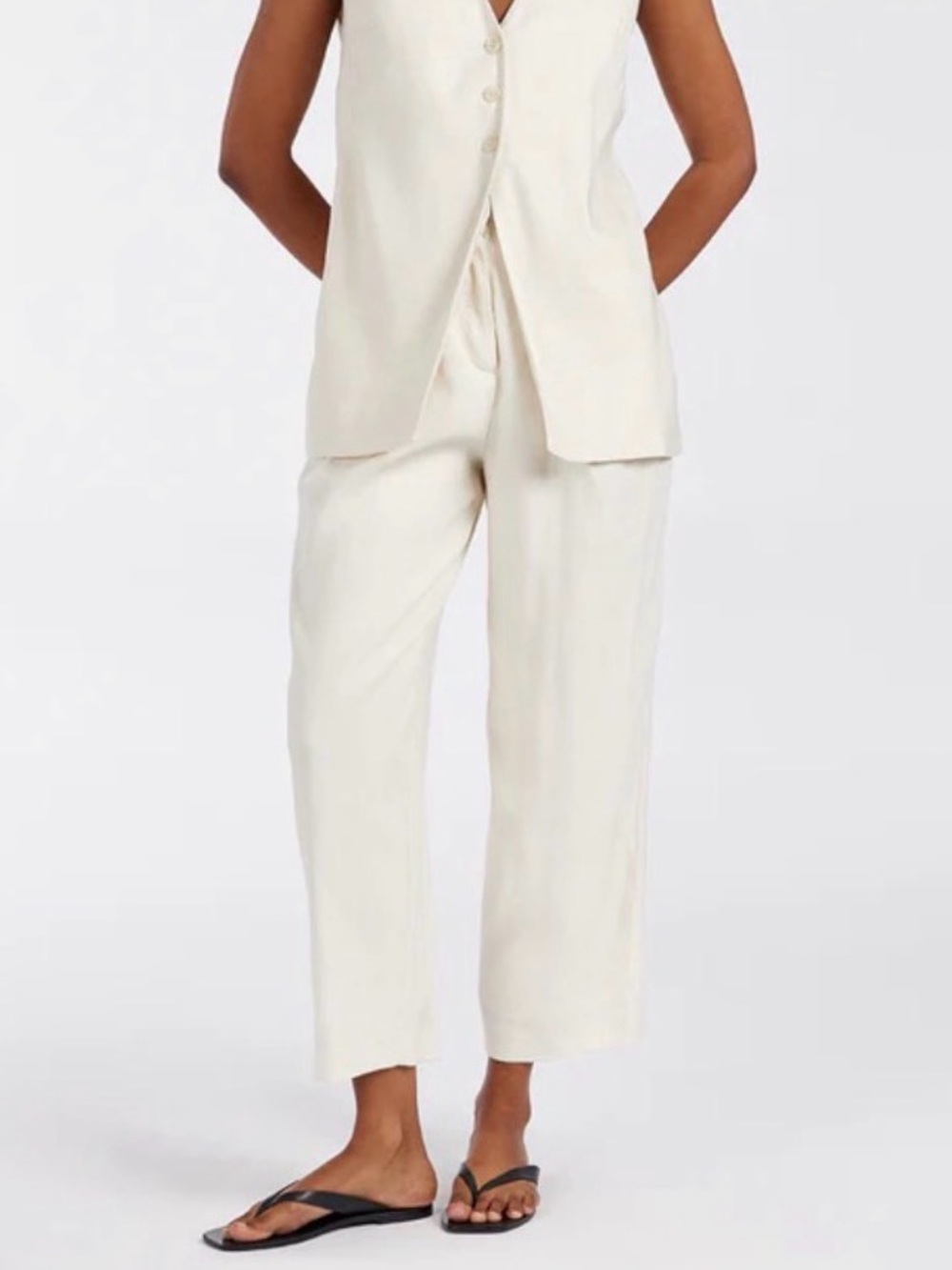 DISSH Brax Cream Tapered Linen Pants US Size 8